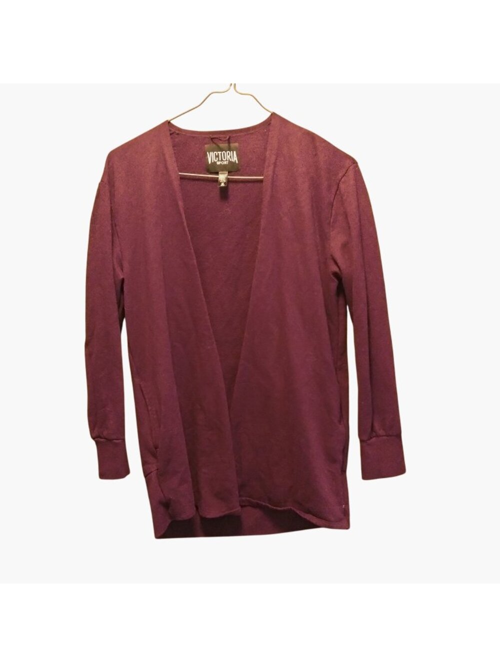 Victoria Sport Cardigan Long Sleeve Purple Lightweight Casual Layering Sz Small